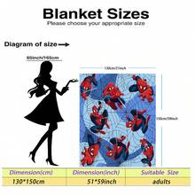 Marvel This Is A Spider-Man Themed Flannel Blanket, With A Light Blue Gradient As The Base Color, Paired With The Classic High-Saturation Red And Blue Colors Of Spider-Man. The Muted Base Color Reduces Visual Stimulation, While The Character Colors Stand Out For Easy Identification. It Has The Features Of Being Aesthetically , Warm, And Soft, Suitable For Use As A Sofa Throw, Nap Blanket, Or Bedding Decoration. - Multicolor - View 17