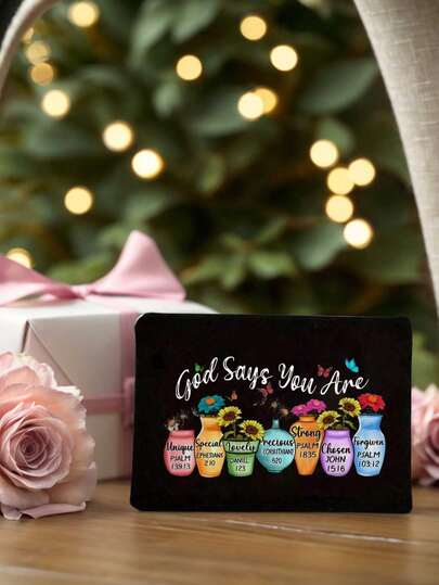 1pc Inspirational Christian Makeup Bag,Bible Affirmation Makeup Pouch, | "God Says You Are Unique" Religious Cosmetic Pouch With A Vibrant Pattern Of Vases And Butterflies | Zippered Portable Multi-Functional Travel Organizer | Multi-Color | For Daily/Travel/Campus Use | Suitable For Daily Use, Travel, Vacation, Business Trips, Commuting & Campus Life | Perfect Gift For Women On Holidays/Christmas/Valentine's Day/Anniversaries