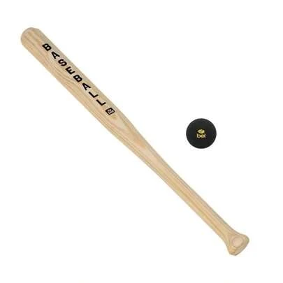 Kit Taco de Baseball 71cm Madeira Nude Denver para Iniciante com Bolinha N°5 Bel