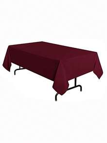 1pc White Rectangular Tablecloth, 150 X 259.08 Cm, Thickened Polyester Fabric Tablecloth, Suitable For Party, Banquet, Dining, Birthday, Wedding - Multicolor - View 71