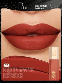 Pudaier 1pc Soft Velvet Matte Lipstick, Waterproof Long-Lasting, Suitable For All Skin Types - 07 - View 8