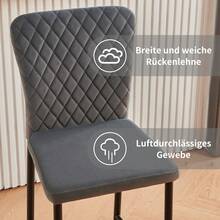 JYMTOM Bar Stool Designer Bar Chair Stool, Imitation Leather Chair, With Fashionable Stool With Metal Legs Counter Stool Backrest Footrest For Bistro Dining Room And Bar - Grey - View 3