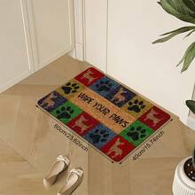 1pc Pet-Friendly Paw Print Doormat, Fun Dog Paw Print Pattern Design, Velvet Material, Perfect For Entryway, Hallway, Pet Room Door Decor, Bathroom Rug, Doormat, Small Rug, Floor Mat, Home Decor, Area Rug, Welcome Mat, Holiday Gift, Washable Carpet - contracted design - View 3