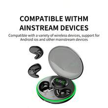 长待机无线睡眠耳机，配备高清麦克风和无线充电盒，兼容智能手机 - 查看 6