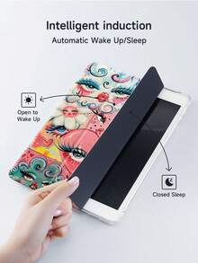 Ayotu 1pc Long Lashes, Lips & Cloud Double-Sided Printed Protective Case, Compatible With  10.2" 2021/2020  9th/8th Gen, Compatible With Samsung Galaxy Tab A8 10.5" 2022, With Pen Holder, Support Auto Sleep/Wake Cover - 查看 10