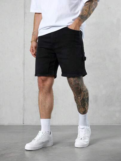 Men's Luxury American Street Fashion Elastic Denim Shorts
