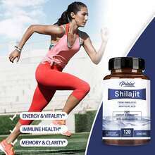 PSLALAE Shilajit - Reduces Stress & Anxiety, Promotes Heart & Bone Health, Boost Energy, Enhance Thinking And Memory, Boosts Immunity - 120pcs - 三瓶裝-最佳選擇 - 查看 6