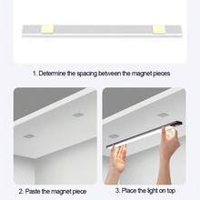 2 đèn ngủ LED siêu mỏng màu đen, đèn tủ, đèn tủ quần áo cảm biến chuyển động, đèn chiếu sáng nhà bếp sạc USB - Màu đen - 2 chiếc - Xem 5