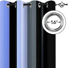 2 piezas Cortinas transparentes con estampado de rayas degradadas de alta definición, material de poliéster resistente a la decoloración, lavable a mano/máquina, con ojales para varilla, adecuado para decoración de dormitorio y sala de estar - Multicolor - Ver 6