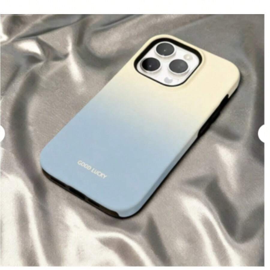 Milk Blue Gradient 'GOOD LUCKY' Phone Case, Aesthetic Protective Case, Cute And Sturdy Multi-Layer Phone Protection, Stylish And Personalized Shockproof Gradient Cover, Compatible With Models 17/17 Pro/17 Pro Max/16/16 Pro/16 Pro/15/15 Pro/15 Pro Max/14/13/13 Pro/13 Pro Max/12/11/15-XS/16 Pro Max. Retro, Fashionable, Simple, And Cute Phone Case, Valentine's Day Gift, Holiday Gift, Can Be Given As A Gift To Family, Friends, Siblings, Or Partners.Minimalist Gradient Style,#MinimalistAesthetic #CoastalAesthetic #PhoneCaseDaily - Kiểu 7 (1 chiếc) - Xem 1