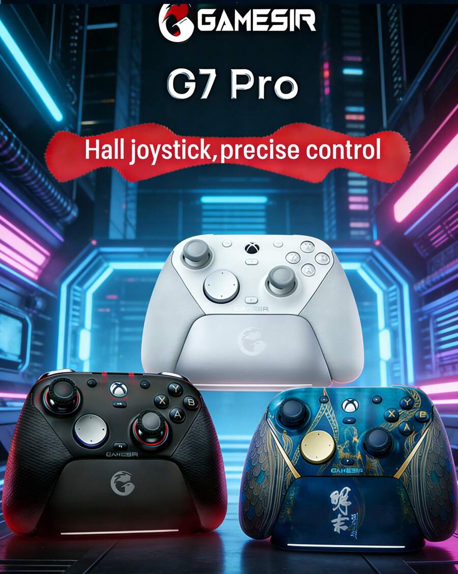GAMESIR G7 Pro 實體霍爾搖桿精英手把：0死區體感操控 微動/線性雙切扳機鍵行程可調 暢玩PC/安卓/電視
