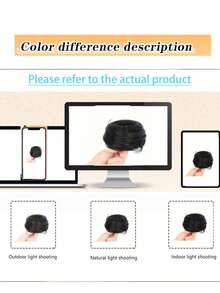 2 chiếc vòng cài tóc giả hình đầu Maruko dễ thương, tóc nối cho trẻ em, tóc giả trẻ em, tóc giả hình nụ hoa cho bé gái, vòng cài tóc giả, tóc dài, túi đựng tóc giả, búi tóc. - Hai tông màu - Xem 11