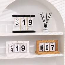 1pc Nordic Style Luxury Flip Calendar Desktop Decor, Home Living Room Entryway Office Bookshelf Ornament - A - View 5