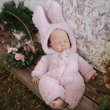12英寸逼真硅胶重生娃娃，身穿针织连体衣，全身硅胶材质，可水洗，逼真光头娃娃，手指可伸缩，可作伴侣收藏玩具，理想的节日礼物 - 如圖 - 查看 4