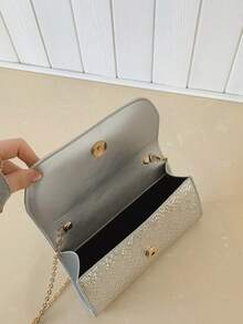 Women's Niche Design Handbag, Minimalist Personalized Versatile Crossbody Chain Shoulder Bag - Silver - View 9