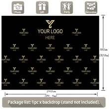 1pc Customized Logo Design Background, Suitable For Business Events, Festivals, Customized Banner Props, Portable Vinyl Material, Easy-Install, Step And Repeat Banner, Photo Backdrop, Wedding - E - View 7