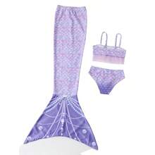 Children Girls Tankini Swimsuit 3 Piece Mermaid Bathing Suit Kids Ruffle Top With Shorts Fish Tail Bikini Set Swimwear 1-14Y - B - 查看 4