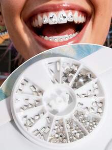 210pcs Tooth Gem Kit, 12grids DIY Crystals Jewelry Kit Teeth Gems Set, Bling Professional Fashionable Tooth Gems Starter Set - Multicolor - View 9