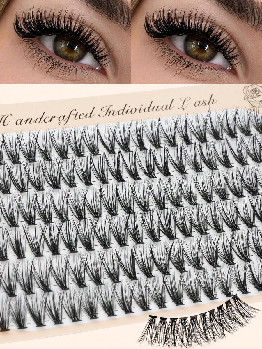 120pcs Eyelash Clusters, 20D Faux Mink Lash Extensions, C Curl 10mm 0.07 Thickness, Portable & Easy To Use, Suitable For Girls To Enlarge Eyes - C - View 1