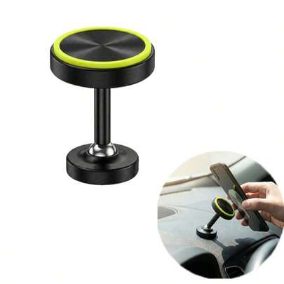 Magnetic Car Phone Holder, Strong Magnetic Adsorption, 360° Rotation, Fluorescent Green Circle Visible, Universal For Car Dashboard