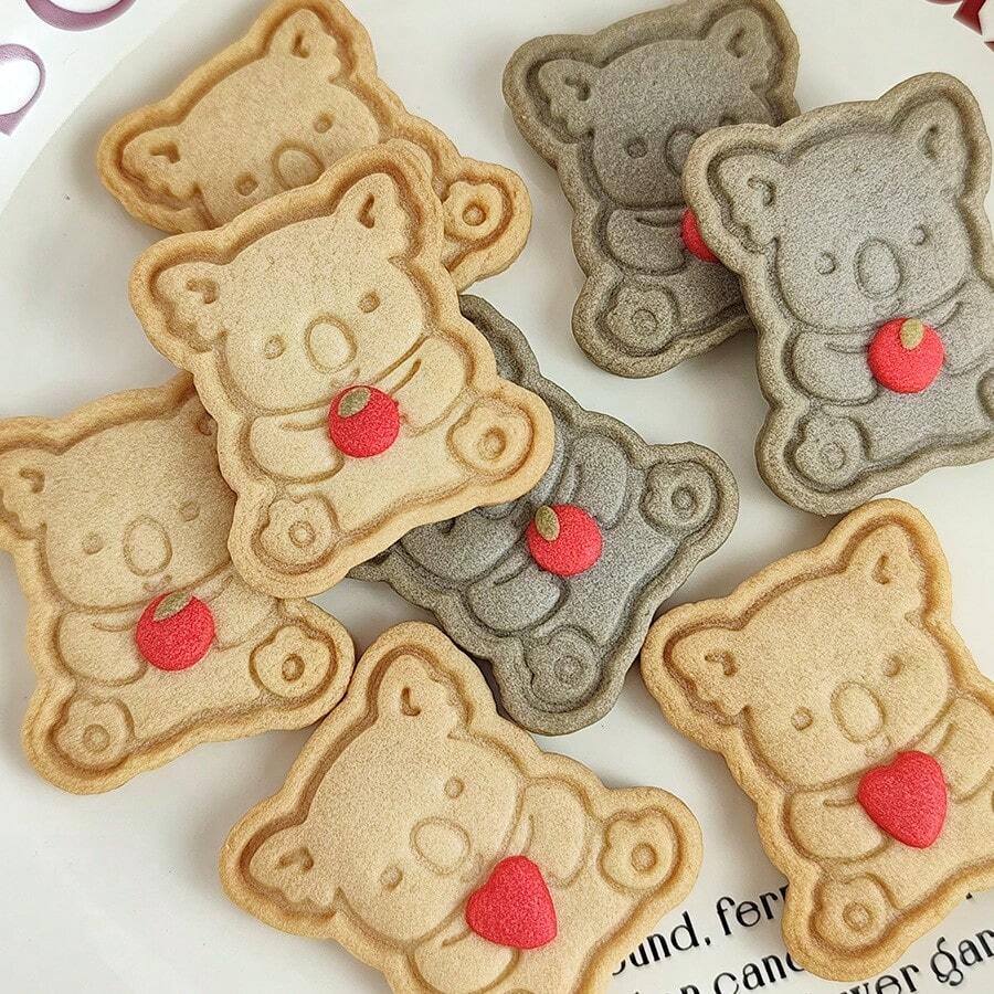 可爱考拉拥抱动物饼干模具创意饼干印章3D塑料糕点糖霜饼干蛋糕烘焙配件供应商返校季
