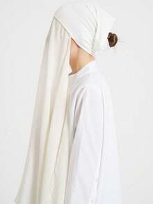 1 Set Double-Layer Chiffon Muslim Headscarf, Silky Soft Breathable Knit Undercap, Suitable For Muslim Daily Wear - Multicolor - View 1