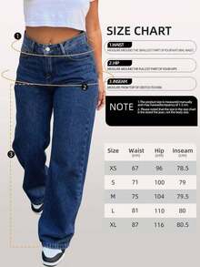 Boyfriend Style Straight Leg Jeans For Women - Dark Wash - View 6