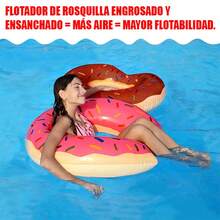 1pc Flotador de rosquilla inflable con diseño de chocolate y sprinkles, flotador de natación para adultos y niños flotador de piscina, juguete acuático, rosquilla inflable, verano, playa, piscina, accesorio de fiesta en la piscina, flotador para fotos, flotador de natación - Rosa - Ver 4