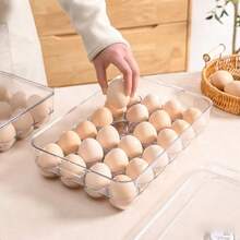 1 hộp đựng trứng PET nhiều kích cỡ, 24/48 ngăn có nắp, hộp đựng trứng trong suốt dùng cho tủ lạnh, hộp bảo vệ trứng có thể xếp chồng lên nhau, thích hợp cho tủ đựng thực phẩm, tủ lạnh, nhà bếp. - Trong sáng - Xem 4