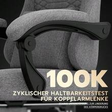 Gaming Chair, Fabric Office Chair, Gaming Chair With Massage Headrest, Ergonomic Racing Gaming Chair With Footrest (Light Grey) - Light Grey - View 5