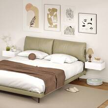 HOMCOM Set de 2 Mesillas de Noche de Pared, Mesitas de Noche Flotantes con 1 Cajón, Mesas Auxiliares para Dormitorio, Habitación Hogar, Diseño Sencillo, 40x30x15 cm - Blanco - Ver 10