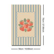 1幅复古草莓厨房帆布海报（带框/不带框），法式乡村蓝条纹水果乡村风墙面艺术印刷品，农舍小屋核心装饰复古画，适用于公寓、客厅、卧室、现代家居装饰 - A - 查看 8
