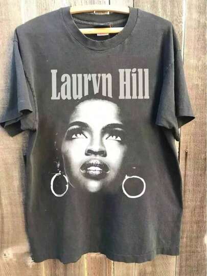 1Pc  Lauryn Hill Album 90s Lauryn Hill-Shirt Summer New Men's And Women's Vintage Cotton Top Women-Shirt,Men Tshirt , Unisex Style,Holiday-Shirts, Tee, Size S-4XL,Black