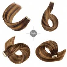 Straight Tape In Human Hair Extensions 18 Inch Invisible Tape In Extensions Color 20 Pcs Tape In Real Human Hair Extensions 50 Gram Natural Black #1B - SP4/27 - View 6