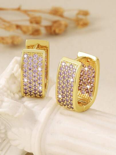 1 par de pendientes de circonita con estampado de leopardo de lujo, diseño elegante y de moda, adecuado para banquetes, fiestas y regalos para días festivos