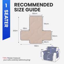 YSTYLE Wasserdichter Sesselbezug für 1/2/3/4-Sitzer, gesteppter Sofabezug mit Taschen, kratzfester Sofabezug für Katzen, fleckenabweisender und rutschfester Sofabezug - Beige - Übersicht 4