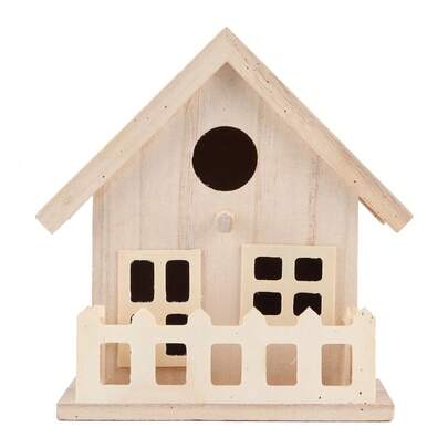Wooden Bird House For Outdoor, Hanging Nest Box For Wild Birds, Rustic Garden Decor For Backyard Patio Yard