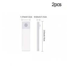 2 piezas Luz nocturna LED plateada ultra delgada de 10/20/30/40 cm, luz de gabinete, luz de armario con sensor, luz de cocina recargable por USB, regalo para boda y graduación - Plata - 2 piezas - Ver 15