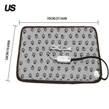 Manta eléctrica para perros y gatos, almohadilla calefactora, colchón para mascotas, impermeable, antimordida, cojín para silla con temperatura ajustable, 1 Uds. WU7L - EE. UU. 45 x 45 cm - Ver 9