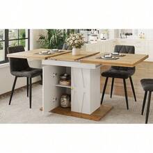 Dining Table & Chair Sets - White + MDF+Metal - View 3
