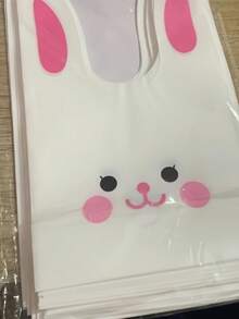 20个复活节兔子耳朵造型礼品袋，带有兔子耳朵和生动的眼睛，派对礼品袋，适合复活节/生日派对礼物、糖果收纳 - 散装包装，适合家庭使用 - 多色 - 查看 4