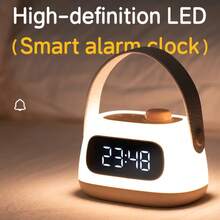 LED Digital Clock - Alarm Clock - Battery Powered With Adjustable Night Light, Snooze Alarm With Timer - US8 Rechargeable Sleep Timer 2000mAh Battery, Portable Design Suitable For Bedroom Bedside Lamp, Night Light Gift - Multicolor - View 10