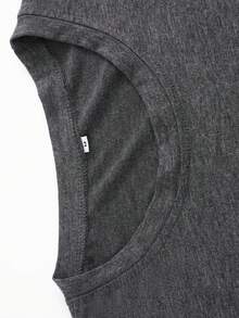 Women's Casual Short-Sleeve T-Shirt Made Of Colored Cotton, Featuring Sun And Moon Print, Breathable Crew Neck Top, Suitable For Spring, Summer, And Autumn. - Grey - View 3