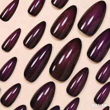 A Box Of 24 Pieces, Wearing Nail Advanced Purple Smudge Ins Wind Fake Nail Patch - Purple - View 3