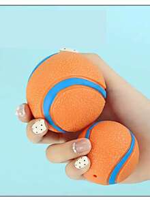 1 Stück elastischer Hundeball - reinigt Zähne, wasserdicht, geeignet für Training & Spiel, leuchtend orange & blau - für mittelgroße Hunde, Haustier Spielzeug, Hundekauknochen, Hundeballspielzeug, Haustier Sprungball, fester elastischer Ball, Spielzeug für kleine Hunde, strapazierfähiger Haustierball - Orange - Übersicht 10