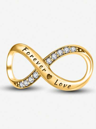 1pc Fashionable Eternal Heart-Shaped Beaded Pendant, Suitable For Women Bracelet/Bangle DIY Jewelry Making And Daily Accessories Decoration, Ideal For Girls Wear