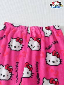 SANRIO [Homely Gents]Women's Winter Hello Kitty Cute Cartoon Flannel Pajama Pants, Soft, Fluffy, Non-Transparent, Suitable For Home Relaxation - Hot Pink - View 3
