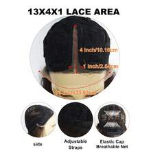 24英寸T型蕾丝前假发 - 女士直发假发，外观自然，预先梳理的婴儿发，无需胶水，浓密蓬松，适合派对和各种场合。 - 黑色 - 查看 7