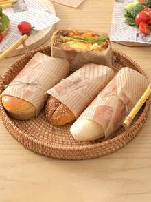 50/100/200张吸油纸，食品衬纸（15*15厘米），三明治包装纸，烘焙纸，防水防油托盘纸，面包/三明治/烧烤防油垫纸，烘焙/煎炸吸油纸，零食衬纸，英文报纸，托盘衬纸 - 彩色 - 查看 7