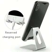 铝合金桌面手机支架，通用平板电脑和智能手机支架，适用于流媒体播放和办公用途 - 金色 - 查看 3